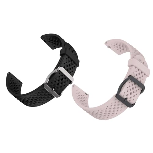 Blueshaweu Armband Kompatibel mit RUXINGX Smartwatch Damen 1.32" G35, Atmungsaktives Weiches Silikon Wasserdichtes Kompatibel Für RUXINGX G35 Smartwatch (schwarz+Rosa) von Blueshaweu
