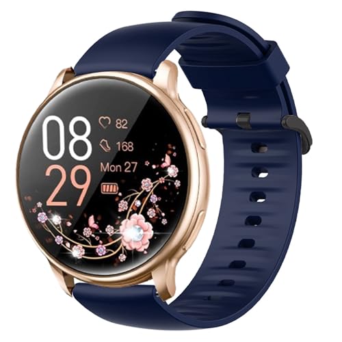 Blueshaweu Armband Kompatibel mit RUXINGX Smartwatch Damen 1.32" G35, Classic Sport Silikon Ersatz Uhrenarmband Kompatibel Für RUXINGX G35 Smartwatch (blau) von Blueshaweu