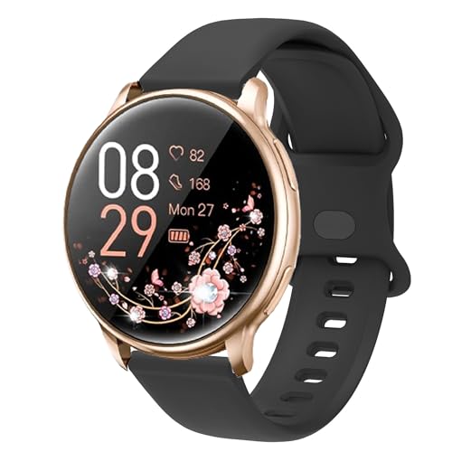 Blueshaweu Armband Kompatibel mit RUXINGX Smartwatch Damen 1.32" G35, Silikon Ersatz Uhrenarmband Kompatibel Für RUXINGX G35 Smartwatch (schwarz) von Blueshaweu