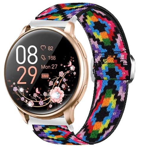 Blueshaweu Armband Kompatibel mit RUXINGX Smartwatch Damen 1.32" G35, Weich und Dehnbar Elastizität Ersatzband Kompatibel Für RUXINGX G35 Smartwatch (Böhmen) von Blueshaweu