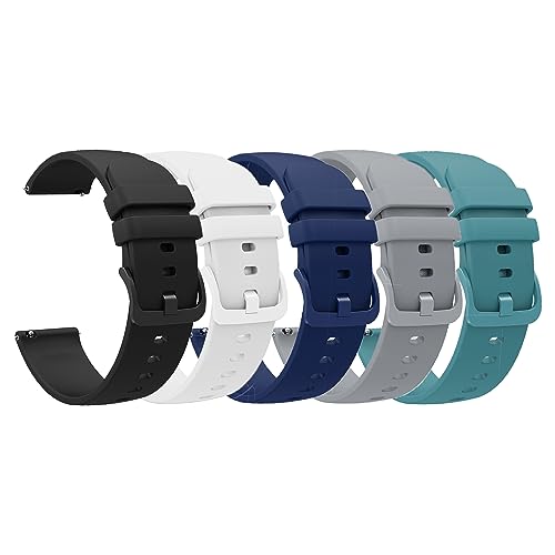 Blueshaweu Armband Kompatibel mit Fitpolo Smartwatch Damen Rund 1.27″ DR06, Silikon Ersatz Uhrenarmband Kompatibel Für Fitpolo/TOOBUR DR06 Smartwatch (5 Pack-B) von Blueshaweu