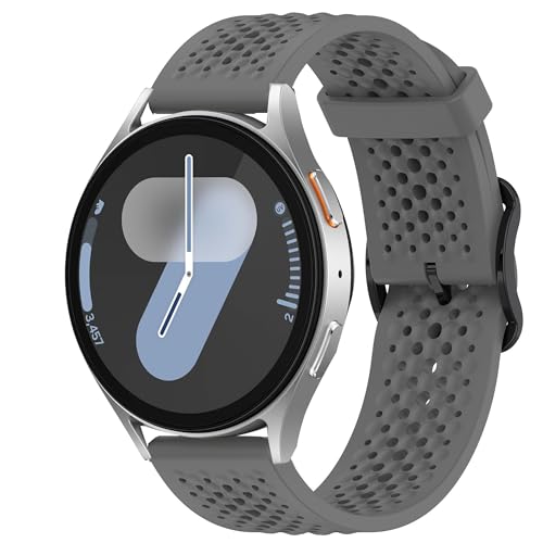Blueshaweu Atmungsaktives Weiches Silikon Wasserdichtes Armband Kompatibel mit Samsung Galaxy Watch 8 40mm, 44mm, classic 46mm, Ultra 47mm,etc.h (Grau, Galaxy Watch Ultra 47mm) von Blueshaweu