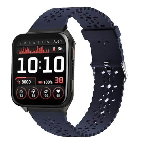 Blueshaweu Damen Armband Kompatibel für Garmin Venu X1 (51mm), Sport Schlank Ausgehöhlt Ersatzarmband Kompatibel mit Garmin Venu X1 GPS Smartwatch (blau) von Blueshaweu