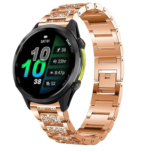 Blueshaweu Damen Armband Kompatibel mit Garmin Forerunner 970, Metall Band Premium Edelstahl Bracelet Gurt Kompatibel mit Garmin Forerunner 970, 965, 955/955 solar, 745 ﻿ (Roségold) von Blueshaweu