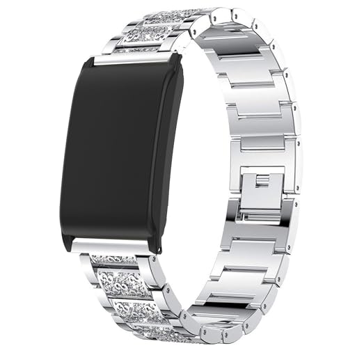 Blueshaweu Damen Armband und Schutzhülle Kompatibel mit WHOOP 4.0, Quick Metall Band Premium Edelstahl Bracelet Gurt mit hülle Kompatibel für WHOOP 5.0 Peak/One, 4.0, 3.0 (Silber) von Blueshaweu