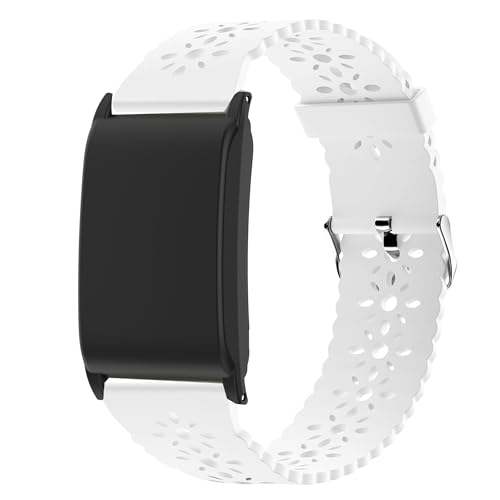 Blueshaweu Damen Armband und Schutzhülle Kompatibel mit WHOOP 4.0, Sport Schlank Ausgehöhlt Ersatzarmband Kompatibel für WHOOP 5.0 Peak/One, 4.0, 3.0 (Weiß) von Blueshaweu