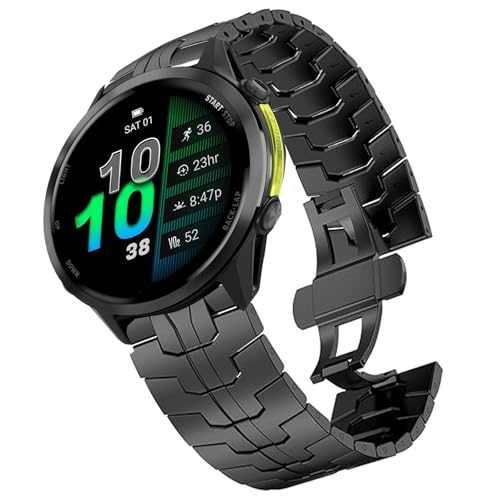 Blueshaweu Kompatibel Für Garmin Forerunner 970 Armband, Herren Metall Glieder Ersatzarmband Kompatibel mit Garmin Forerunner 970, 965, 955/955 solar, 745 ﻿ (Schwarz) von Blueshaweu