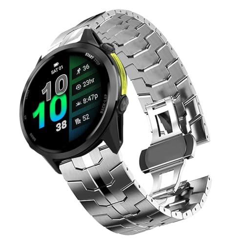 Blueshaweu Kompatibel Für Garmin Forerunner 970 Armband, Herren Metall Glieder Ersatzarmband Kompatibel mit Garmin Forerunner 970, 965, 955/955 solar, 745 ﻿ (Silber) von Blueshaweu