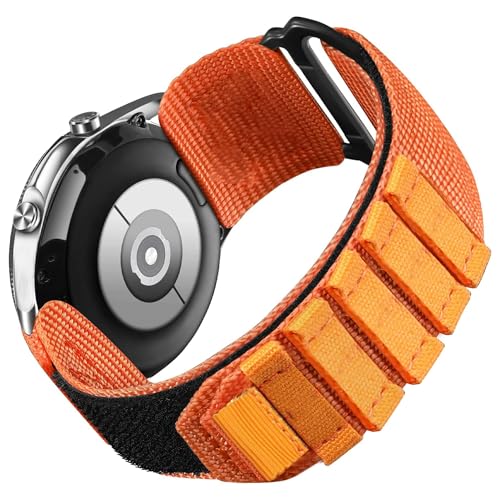 Blueshaweu Nylon Armband Kompatibel mit HUAWEI Watch FIT 4 Pro Smartwatch, Klettverschluss Design Ersatzarmband Kompatibel Für HUAWEI Watch FIT 4 Pro, Fit 4, Fit 3 (Cross Nylon-orange) von Blueshaweu