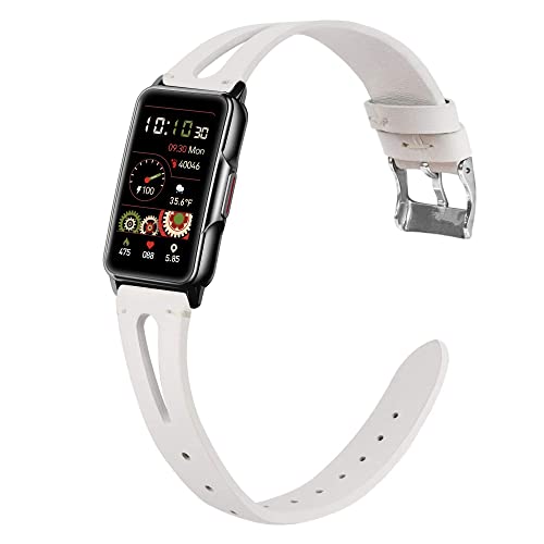 Blueshaweu Onetuo Armband Kompatibel Für Kesasohe/Findtime/ECOSOON H80 Smartwatch 1,47 Zoll, Quick Release Leder Classic Ersatz Uhrenarmband Für H80 Smartwatch 1,47 Zoll (weiß) von Blueshaweu