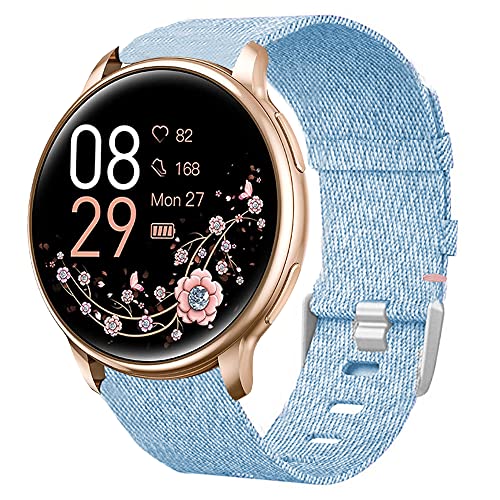 Blueshaweu Onetuo Armband Kompatibel für RUXINGX 1.32 Zoll Smartwatch, Nylon Strick Replacement Uhrenarmband für RUXINGX G35 Smartwatch (blau) von Blueshaweu
