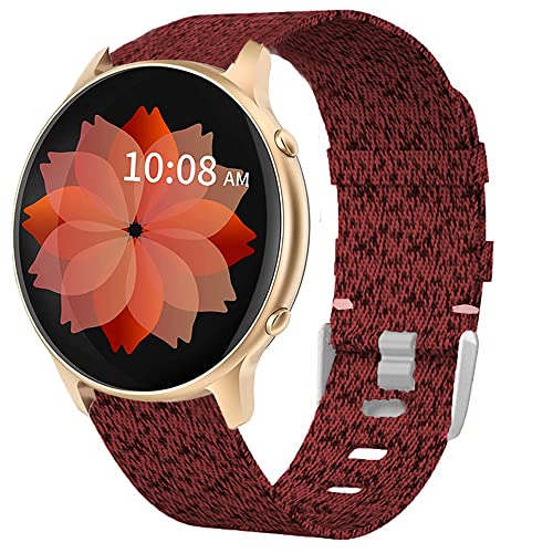 Blueshaweu Onetuo Armband Kompatibel für TUYOMA Smartwatch 1.28", Nylon Strick Replacement Uhrenarmband für TUYOMA LW36 Smartwatch (rot) von Blueshaweu