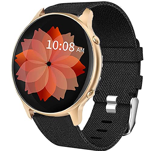 Blueshaweu Onetuo Armband Kompatibel für TUYOMA Smartwatch 1.28", Nylon Strick Replacement Uhrenarmband für TUYOMA LW36 Smartwatch (schwarz) von Blueshaweu