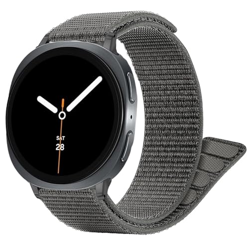 Blueshaweu Ultraleichtes Schnell Trocknen Schleife Waschbar Loop Nylon Armband mit Samsung Galaxy Watch 8 40mm, 44mm, classic 46mm, Ultra 47mm, etc. (Grau, Galaxy Watch Ultra 47mm) von Blueshaweu