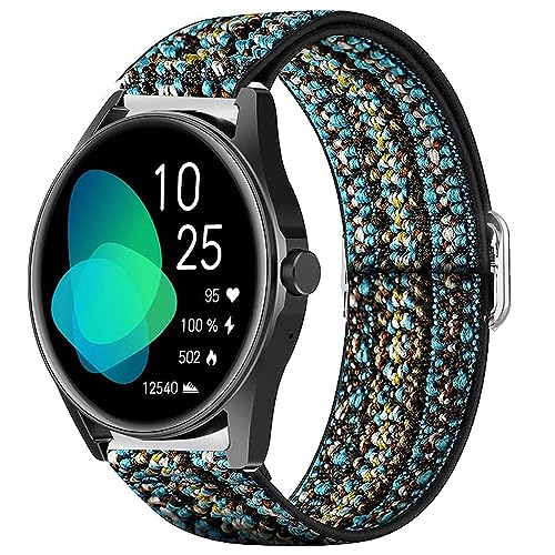 Blueshaweu für HUAKUA Smartwatch H2 armband, Einstellbar Stoff Armbänder, Weich und Dehnbar Elastizität Ersatzband für HUAKUA H2 Smartwatch (Blaue Flecken) von Blueshaweu