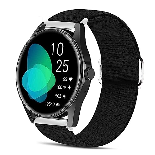 Blueshaweu für HUAKUA Smartwatch H2 armband, Einstellbar Stoff Armbänder, Weich und Dehnbar Elastizität Ersatzband für HUAKUA H2 Smartwatch (schwarz) von Blueshaweu