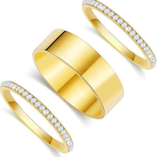 Blueshoop 2er-Pack 18K echt vergoldete Stapelringe für Oura Gen 3 / Oura Gen 4 Smart Ring, Zirkonia simulierter Diamant Oura Ring Stack für Frauen von Blueshoop