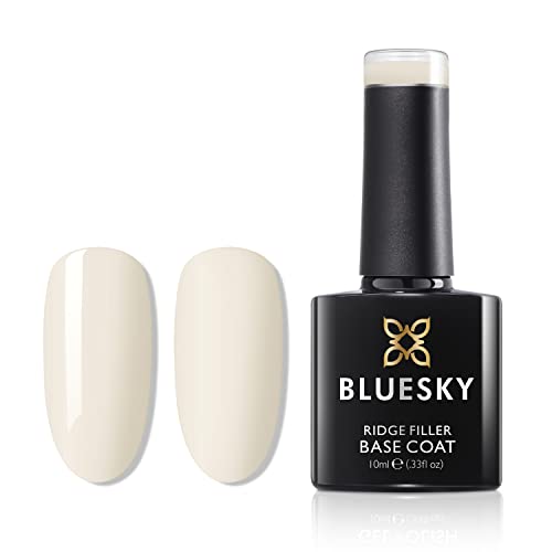 BLUESKY Gel Nail Polish, Ridge Filler Base Coat, MB01, Nude, 10ml, Gel Nagellack Rillenfüllender Glatt Grundlack Nackt (Härtung unter UV-LED-Lampe erforderlich), 10 ml von Bluesky