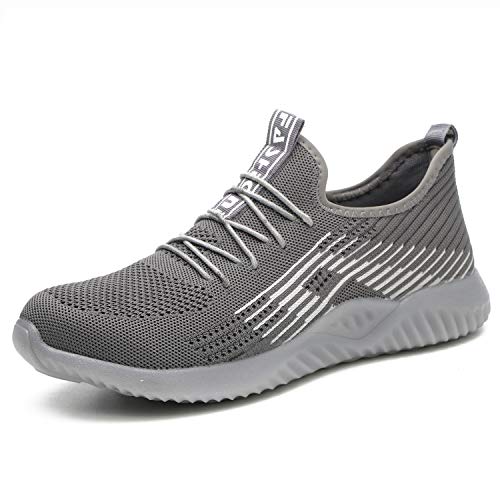 Blueskyli Sicherheitsschuhe Herren S3 Leicht Arbeitsschuhe Damen rutschfest Atmungsaktiv Sportlich Stahlkappe Sneaker Gr.36-48 von Blueskyli