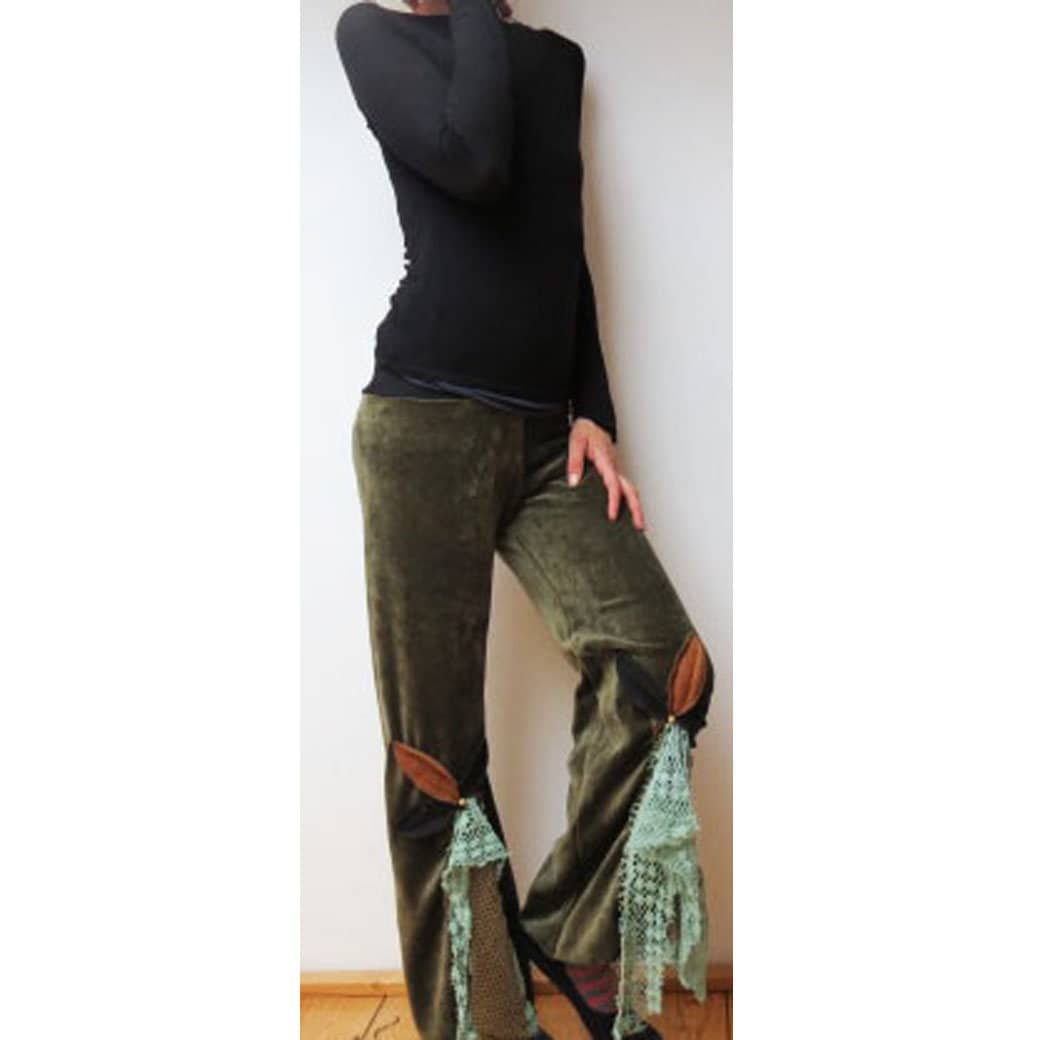 Unikat Hose, Leggings - Waldorf, Boho, Larp, Goa, Hippie S 36 38 von Bluetentanz