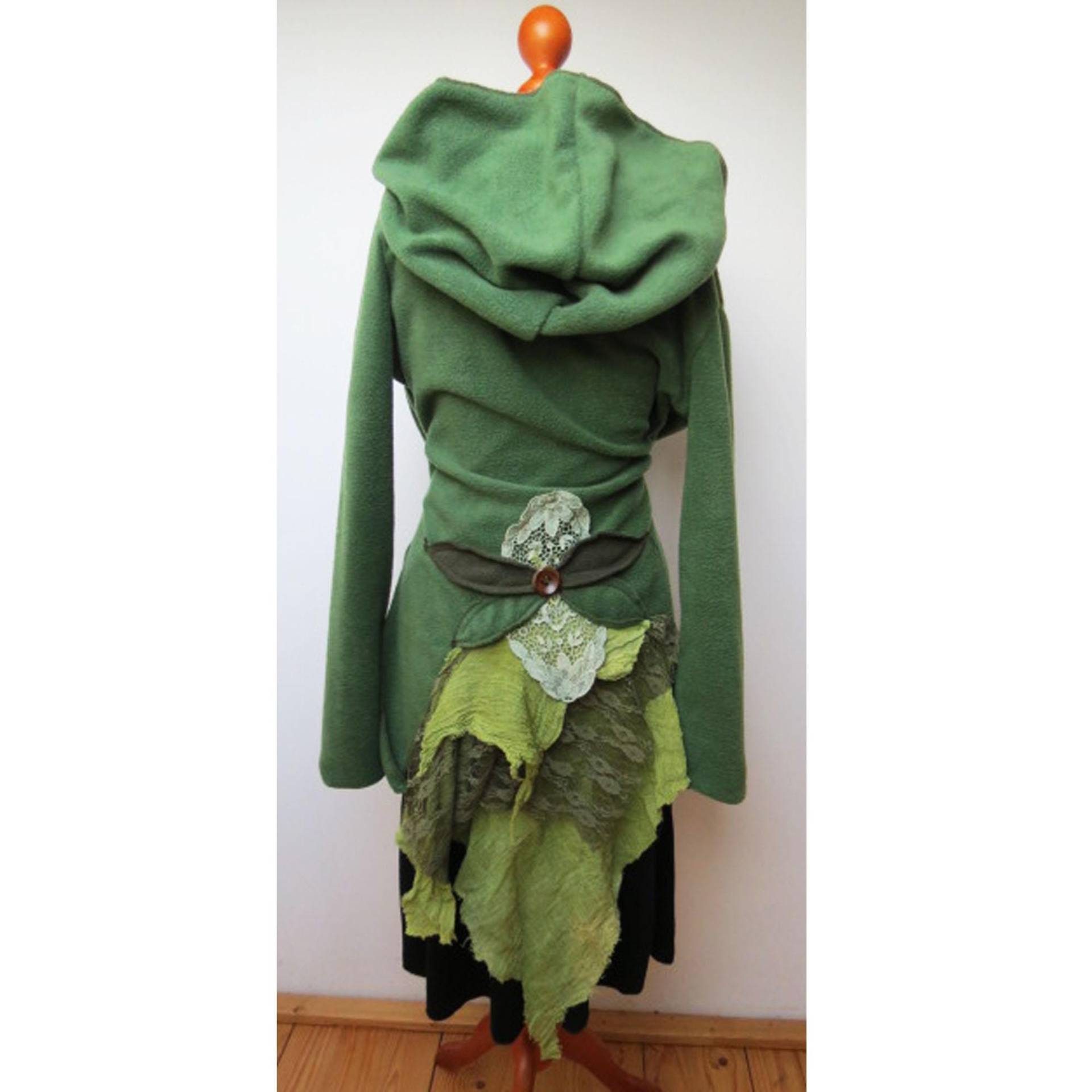 Unikat Jacke Strickjacke Cardigan Mantel - Waldorf, Boho, Larp, Goa, Hippie S 34 36 von Bluetentanz