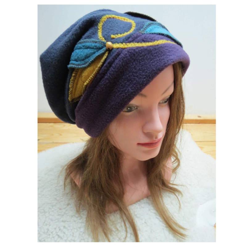 Unikat Mütze Beanie Stoffmütze - Goa, Larp, Boho, Hippie, Festival Elfe Onesize von Bluetentanz