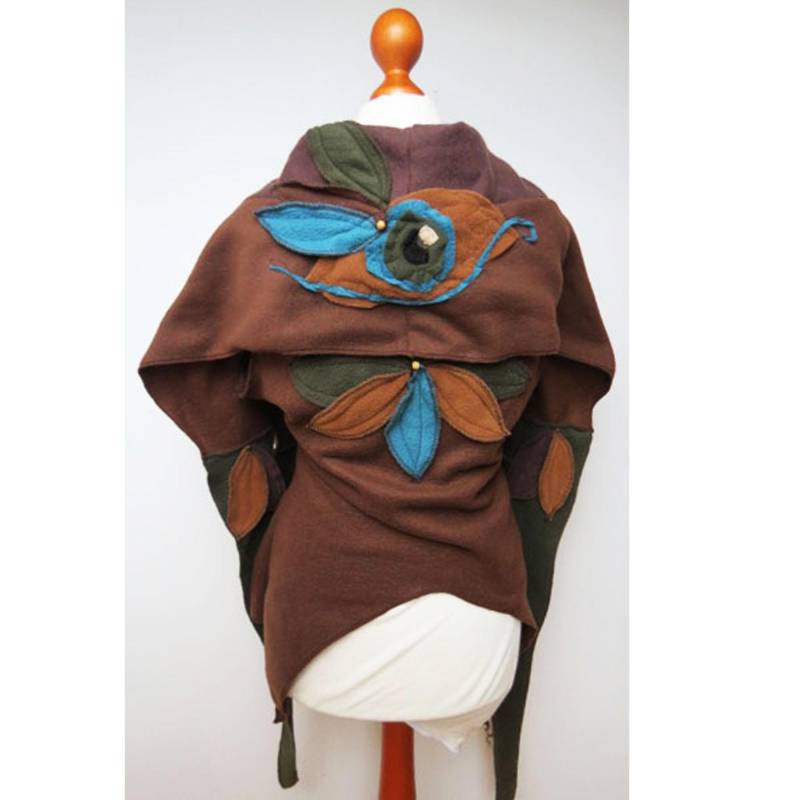 Unikat Weste, Überwurf, Schal, Poncho - Waldorf, Boho, Larp, Goa, Hippie M L 42 44 von Bluetentanz