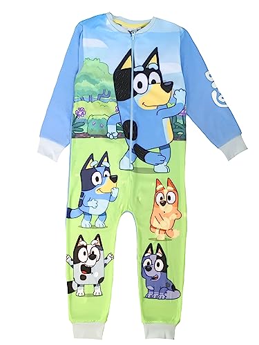 Bluey, Jungen- oder Mädchen-Einteiler, Schlafanzug, All-in-One-Pyjama für Kinder, Blau, Alter 3-4 Jahre von Bluey