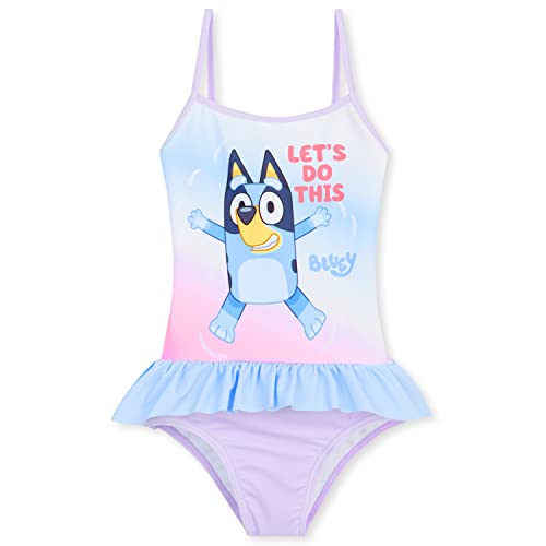 BlueY Badeanzug Mädchen Schwimmanzug Kinder und Kleinkind Einteiliger oder Zweiteiliger Bequemer Swimsuit für Sport Schwimmen Strand (7-8 Jahre, Lila/Blau) von BlueY