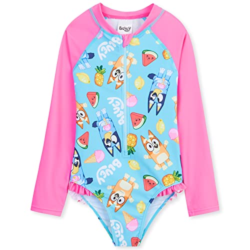 BlueY Badeanzug Mädchen Schwimmanzug Kinder und Kleinkind Einteiliger oder Zweiteiliger Bequemer Swimsuit für Sport Schwimmen Strand (2-3 Jahre, Rosa/Blau) von BlueY