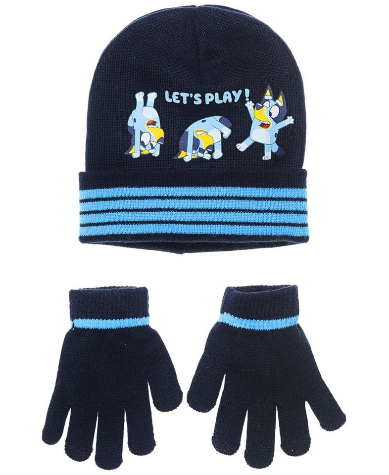 Bluey Beanie LET´S PLAY (3-St) Jungen Winter-Set Mütze & Handschuhe von Bluey