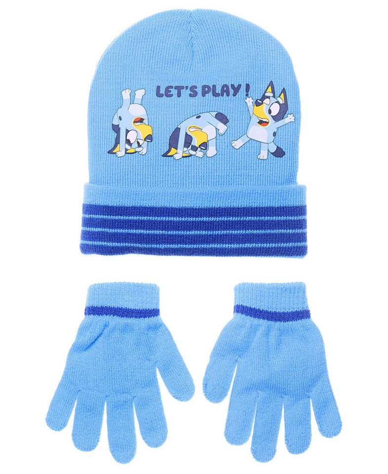 Bluey Beanie LET´S PLAY (3-St) Jungen Winter-Set Mütze & Handschuhe von Bluey