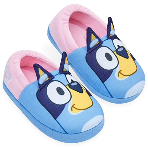 Bluey Hausschuhe Kinder Mädchen Winter Pantoffeln Plüsch Wärme Kuschelige Bequeme 23-32 (Blau/Rosa, numeric_25) von Bluey