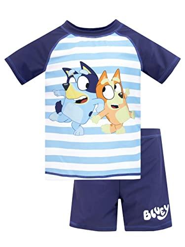 Bluey Jungen-Badeanzug I Kinder-Badeanzug 2-teilig I Schwimmset für Strand und Pool Blau 104 von Bluey