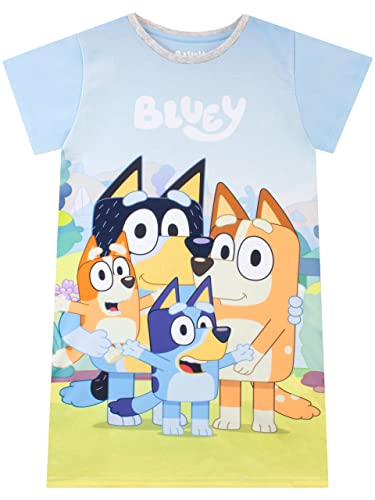 Bluey Nachthemd Mädchen Kurzarm | Nachthemden für Kinder Mehrfarbig 122 von Bluey