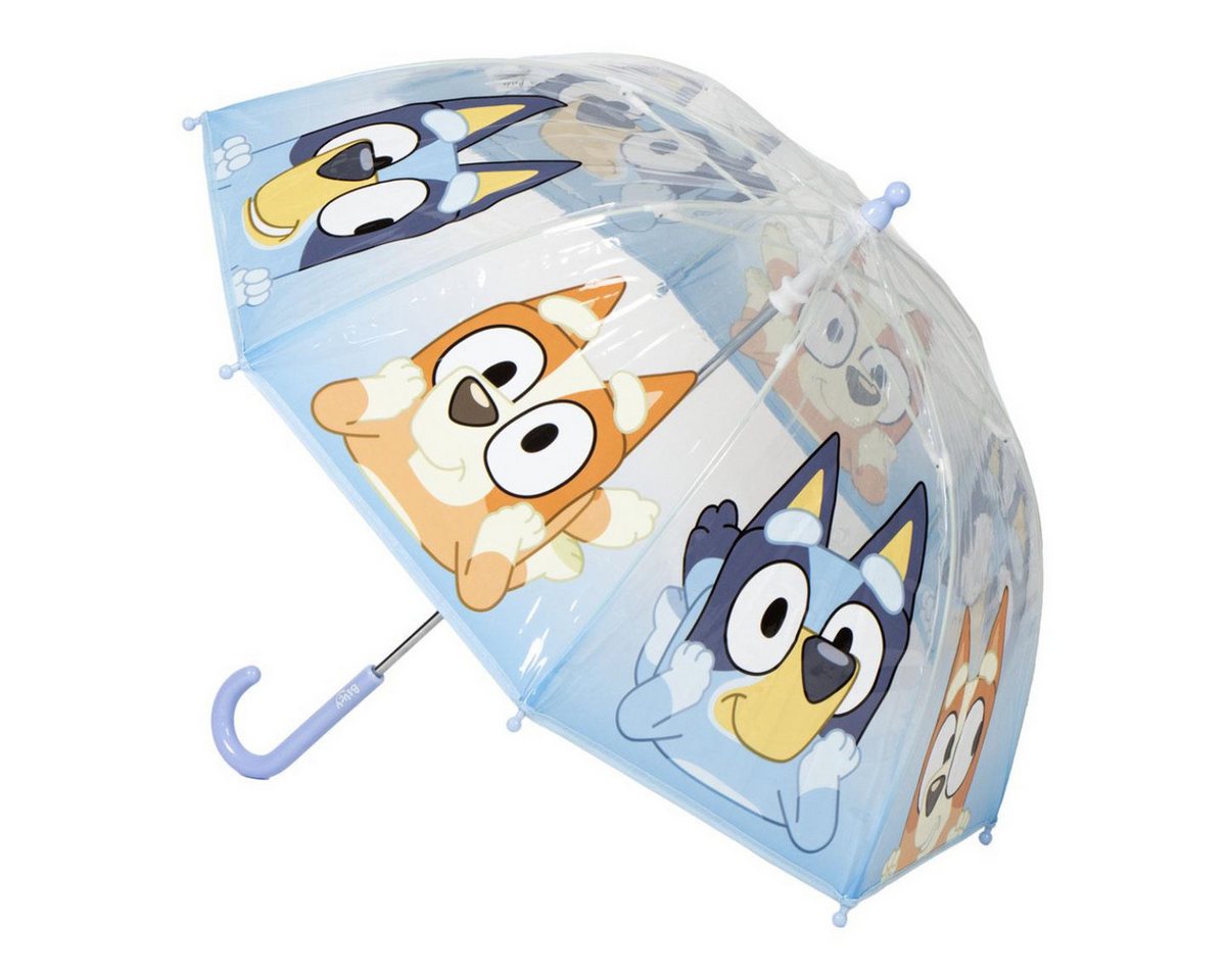 Bluey Regenschirm-Wanderstock Kinder Ø 45 cm Regenschirm manueller Bubble-Schirm & Wetterschutz von Bluey