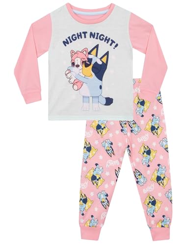 BlueY Schlafanzug | Nacht Nacht Langarm Schlafanzug Mädchen | Pyjama Mädchen | Pyjama Sets | Rosa | 92 von BlueY