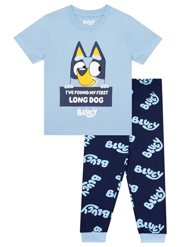 Bluey Schlafanzug | Schlafanzüge Für Jungen | Kinder Schlafanzug | Blau 104 von Bluey