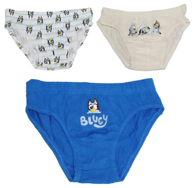 Bluey Slip Bluey Bingo 3-er Pack Slips Kinder Jungen Unterhosen Unterwäsche (3-St) Gr. 98 bis 128, reine Baumwolle von Bluey