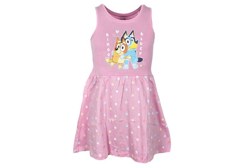 Bluey Sommerkleid Bluey Bingo Kinder Mädchen kurzarm Kleid Sommerkleid 100% Baumwolle, Gr. 92 bis 116 von Bluey