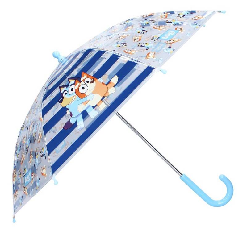 Bluey Stockregenschirm Stockschirm hellblau & transparent Bluey Kinder Regenschirm von Bluey