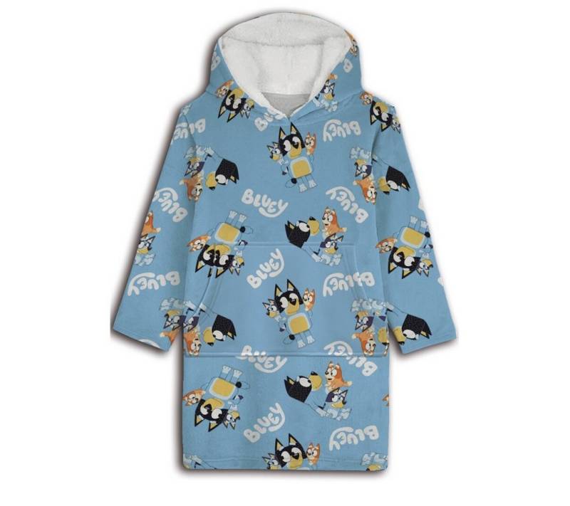 Bluey Sweatponcho Bluey Bingo Kinder Kuschelponcho mit Ärmeln Kapuze Tasche 3-6 Jahre Onesize von Bluey