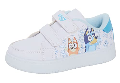 Bluey Turnschuhe für Kinder, Jungen, Mädchen, Welpen, leicht, einfach zu befestigen, Sportschuhe, weiß, 24 EU von Bluey