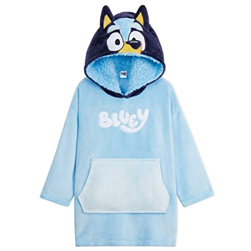 Bluey Übergroße Hoodie Jungen Mädchen Oversized Kapuzenpullover Fleece Pullover Hoodie Decke Kinder (Blau, 2-4 Jahre) von Bluey