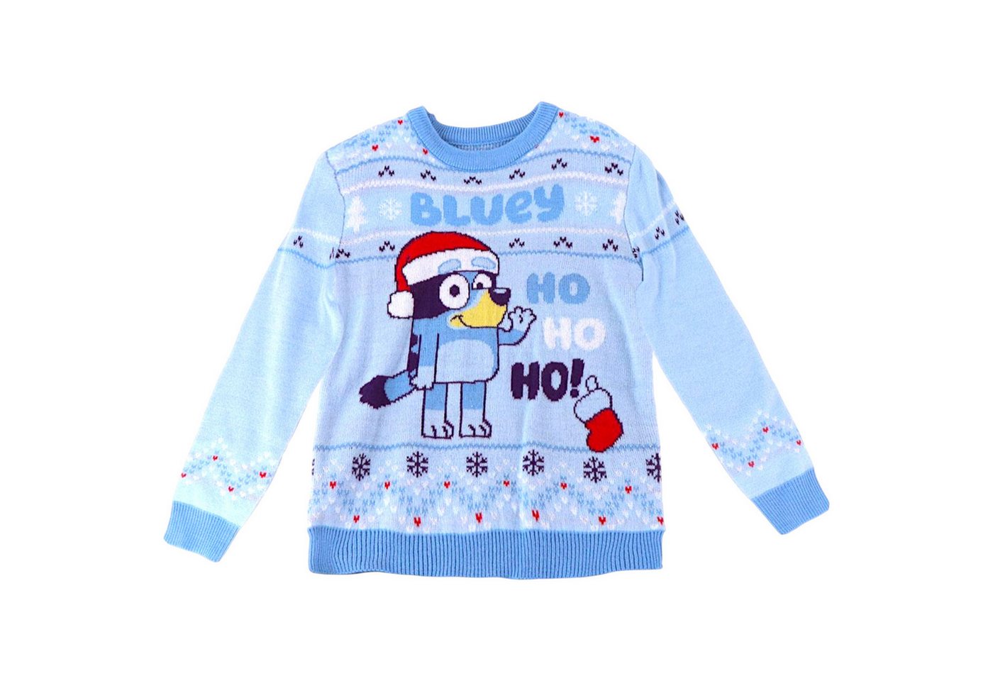 Bluey Weihnachtspullover Strickpullover Kinder Pullover aus Strick-Jersey Größe 98-116 cm von Bluey