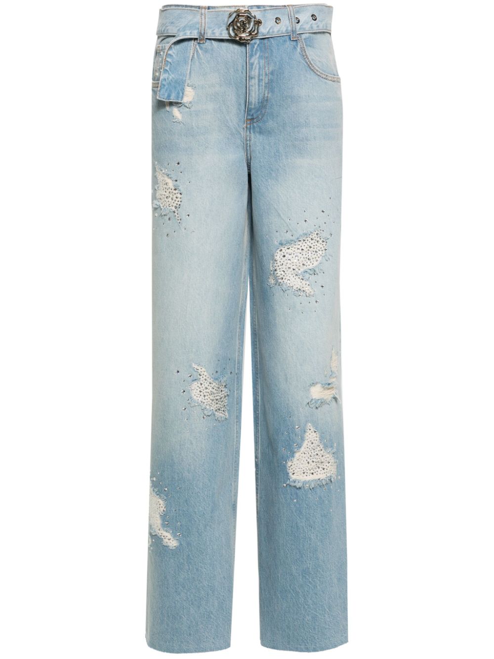 Blugirl Wide-Leg-Jeans mit Strass - Blau von Blugirl