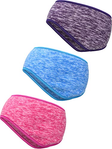 3 Stück Ohr Wärmer Stirnband Vollständige Abdeckung Ohrenschützer Stirnband Sport Stirnband für Außeneinsatz Sport Fitness (Purple, Sky Blue, Rose Red) von Blulu