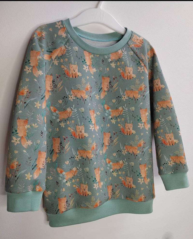Sweatshirt Sommersweat Raglanshirt Sweater Langarmshirt Kinder Winter Waldtiere Fuchs Langarmshirt Mädchen von BlumWolken