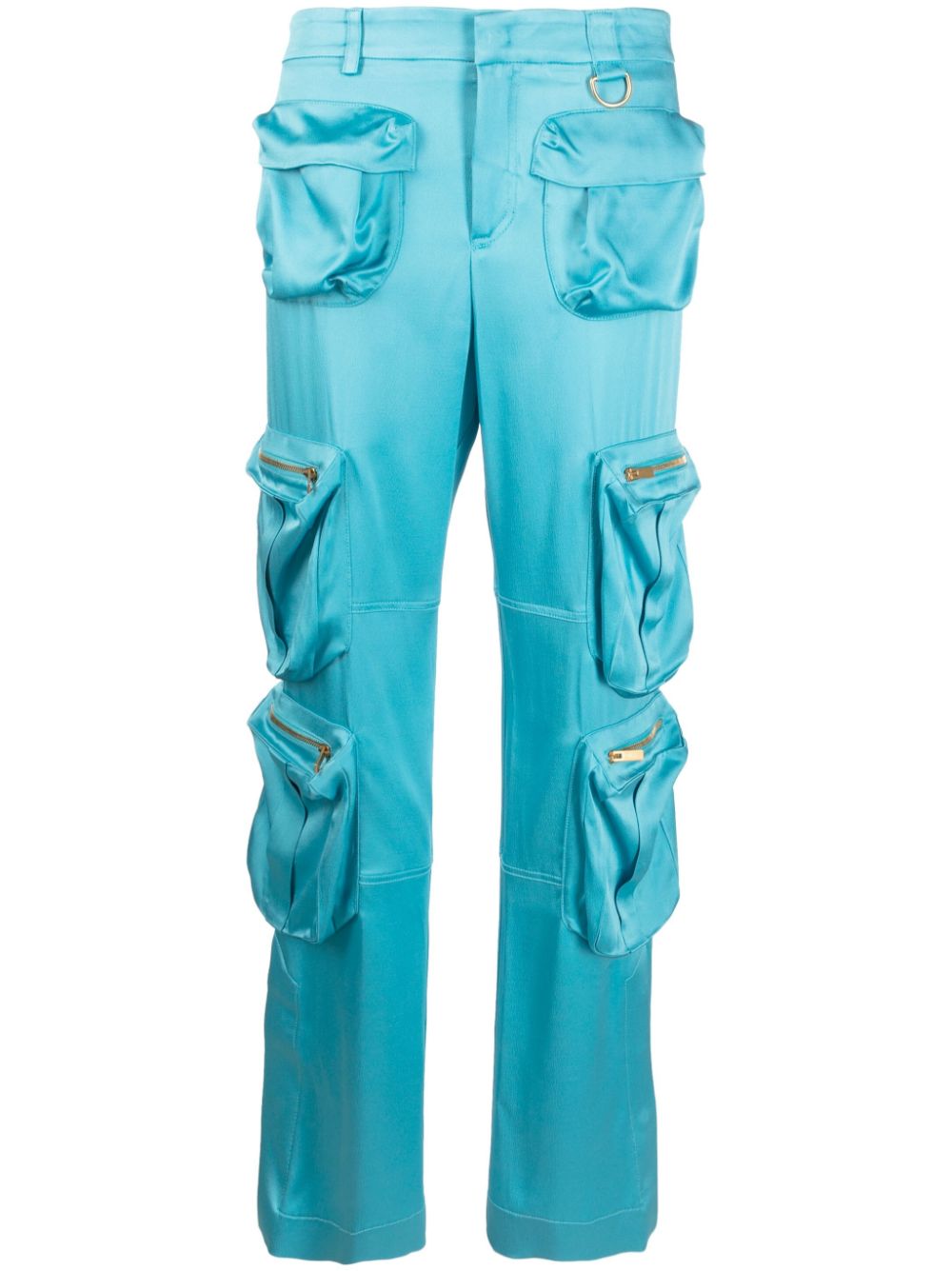 Blumarine Cargohose in Satinoptik - Blau von Blumarine