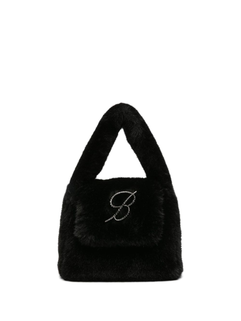 Blumarine B Monogram Handtasche aus Faux Fur - Schwarz von Blumarine